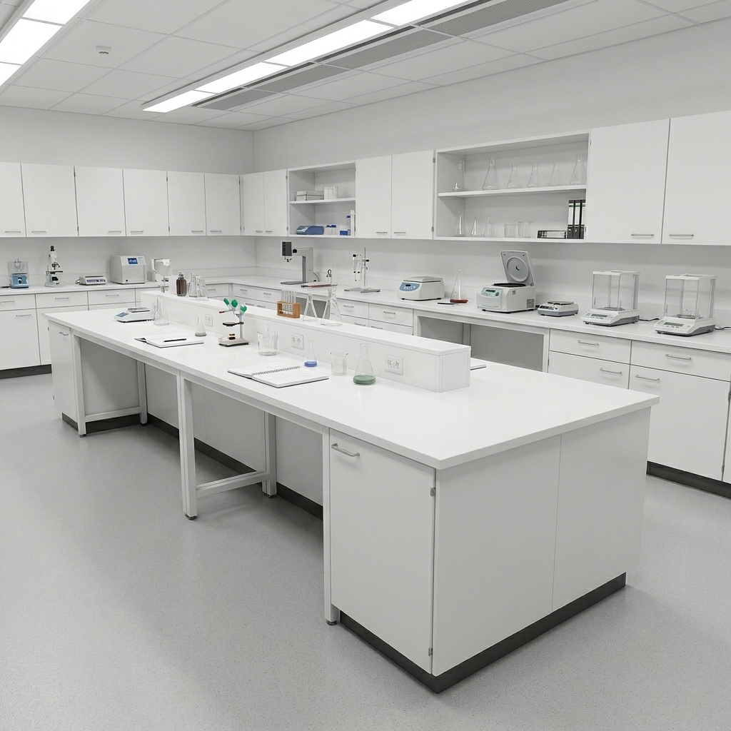 Paillasse sèche de laboratoire en mélaminé