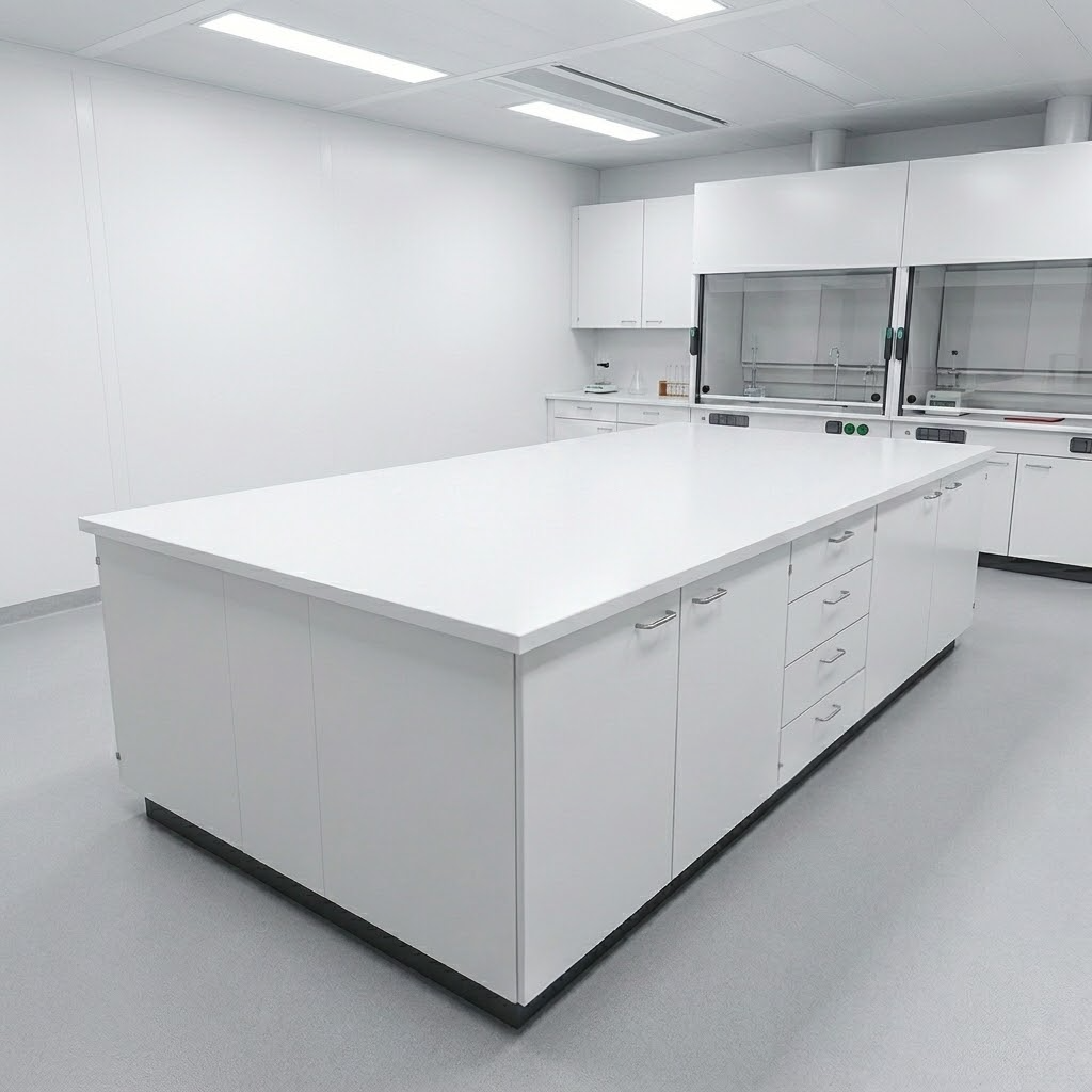 Paillasse sèche sur-mesure configuration îlot